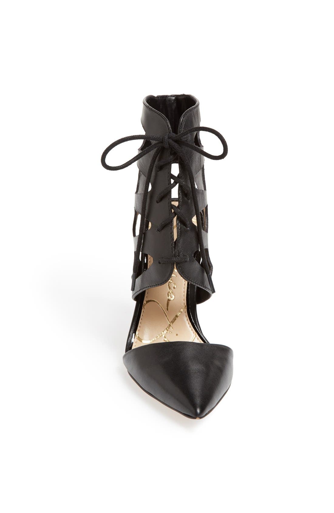 'Cecerre' Caged Pointy Toe Pump, Alternate, color, BLACK