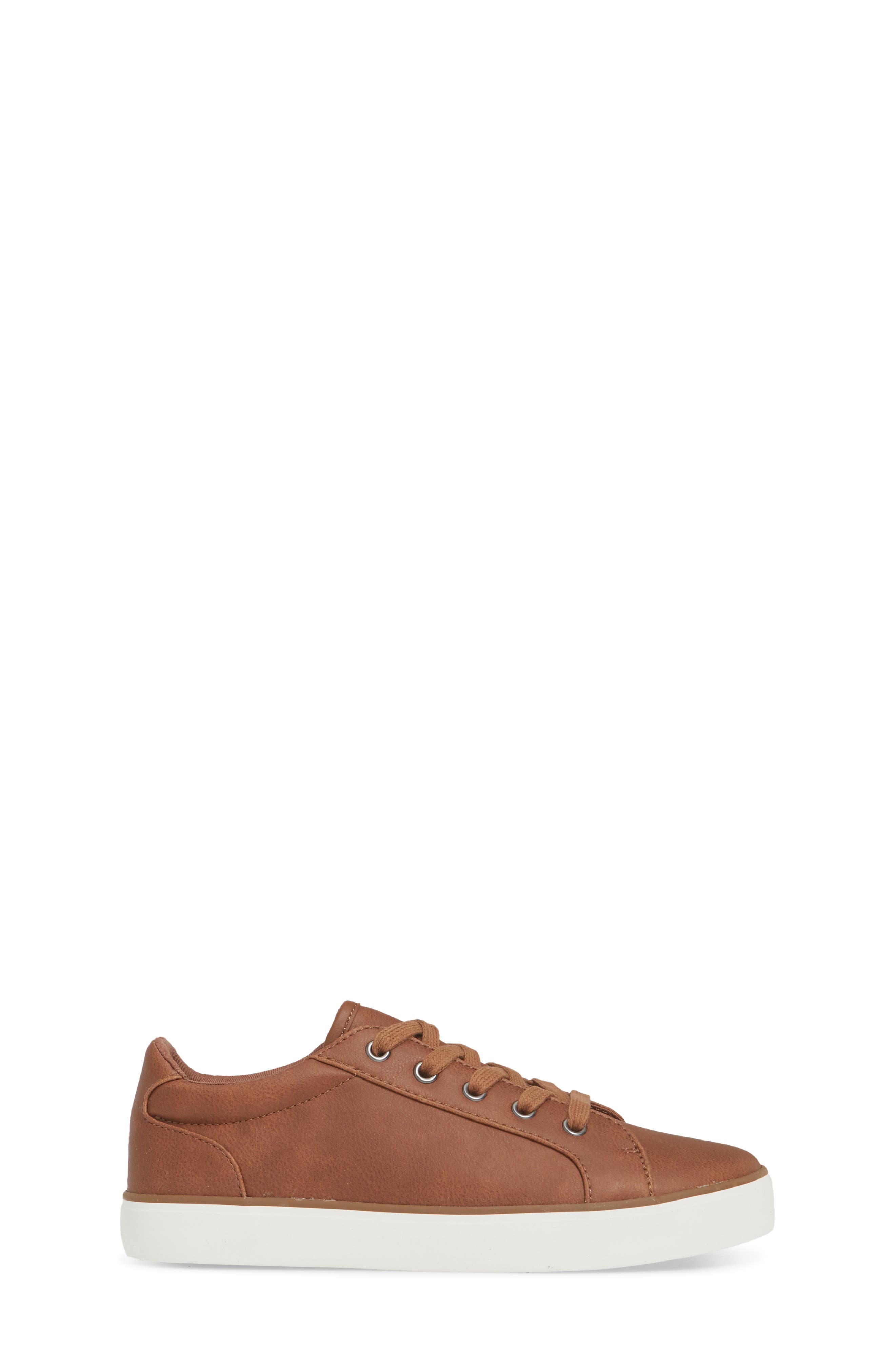 Lace Up Sneaker, Alternate, color, COGNAC FAUX LEATHER