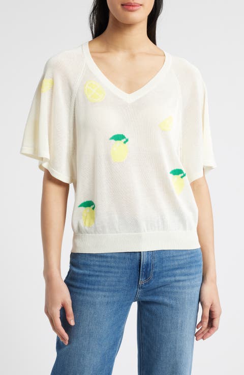 V-Neck Batwing Sweater