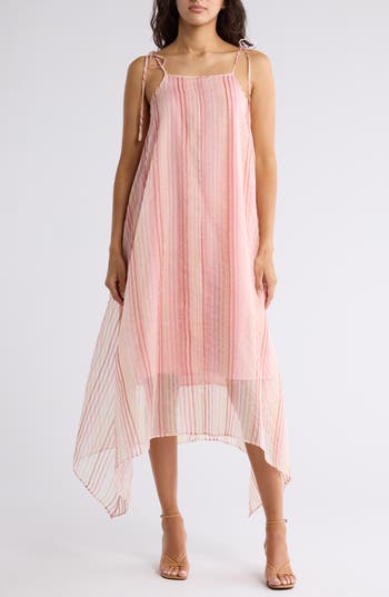 Joie Roisin Organza Silk-blend Midi Dress In Peach Melba