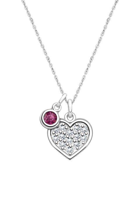 Sterling Silver Oh So Loved Birthstone 12-14" Necklace