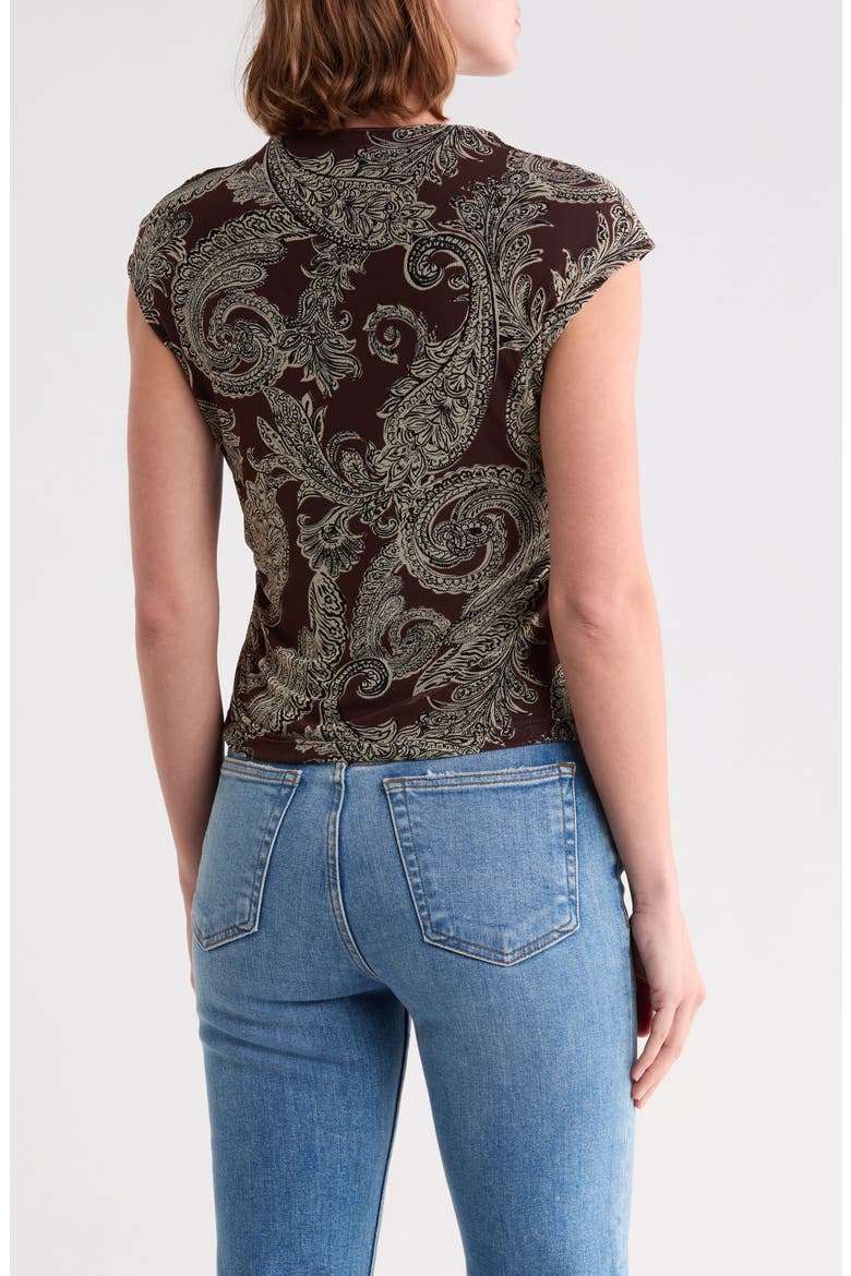 On the Way Print Top, Alternate, color, CHIP BROWN