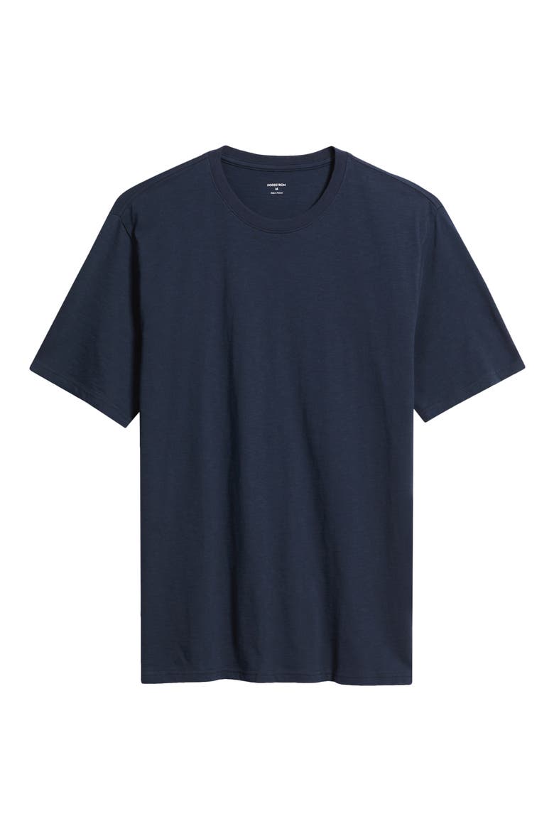 Slub Cotton Crewneck T-Shirt, Alternate, color, NAVY SAPPHIRE