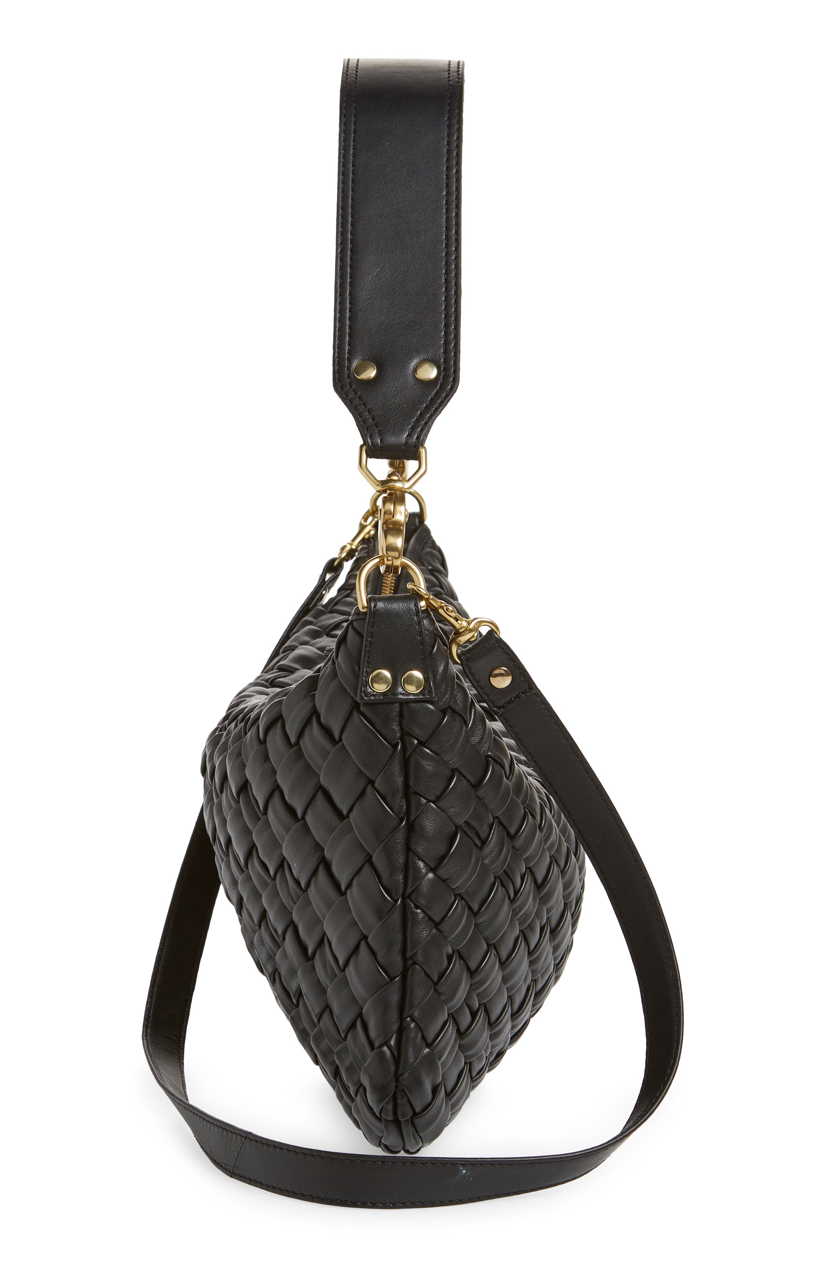 Clare V. Moyen Woven Leather Messenger Shoulder Bag, Alternate, color, 