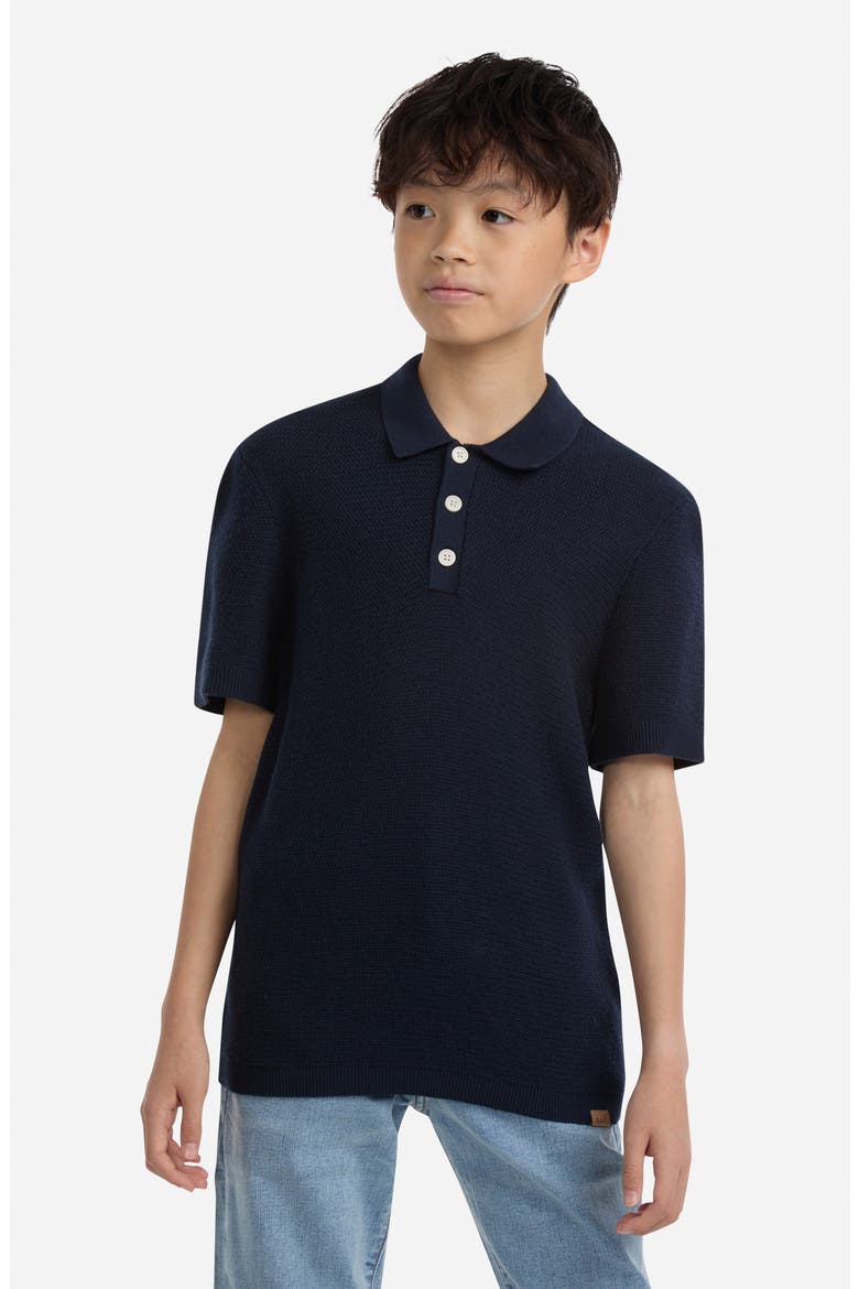 Kids' Traditional Swolo Polo Sweater, Alternate, color, NAVY BLAZER