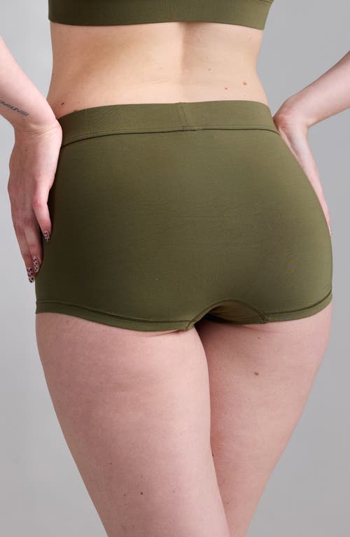 Woxer Luxe Bold Stretch Modal Boyshorts In Green