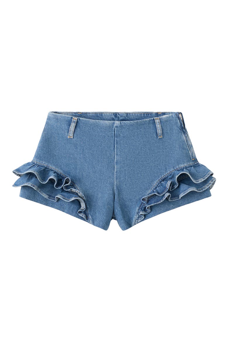 Starring Hailey Bieber Agata Denim Shorts, Main, color, MEDIUM BLUE