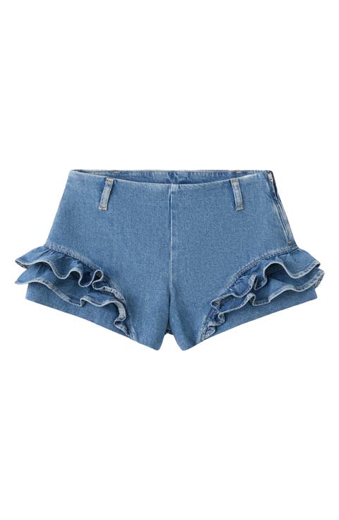 Featuring Hailey Bieber Agata Denim Shorts