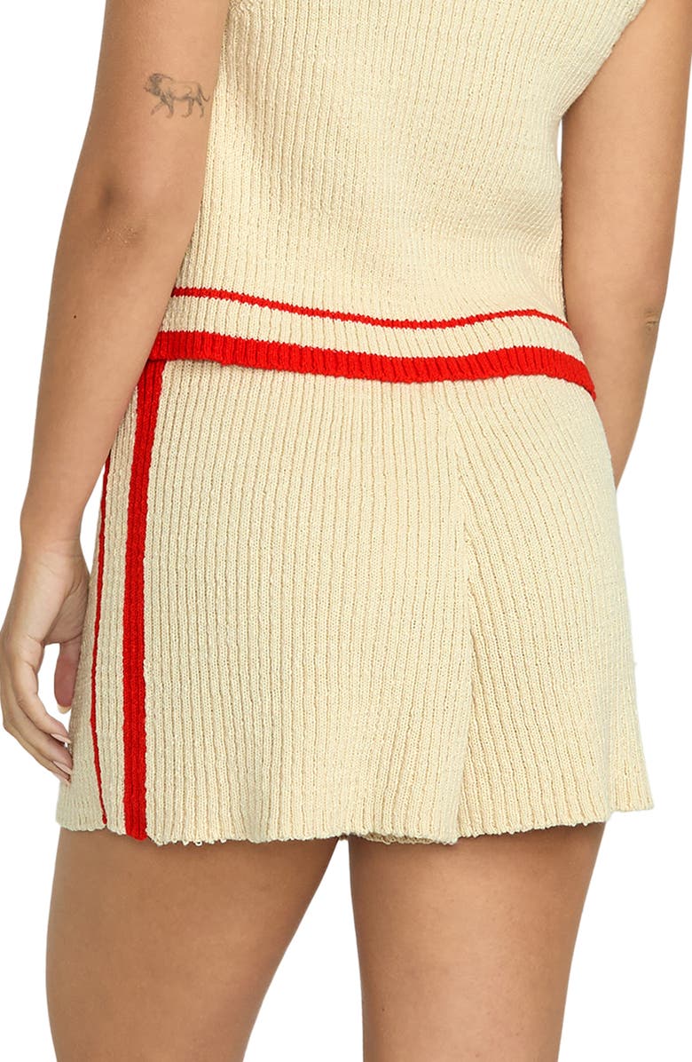 Billabong Summery Nights Stripe Cotton Sweater Shorts, Alternate, color, Whitecap