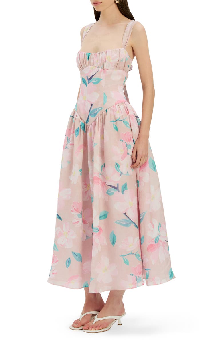 Bardot Cartia Print Midi Dress, Alternate, color, Pink Floral