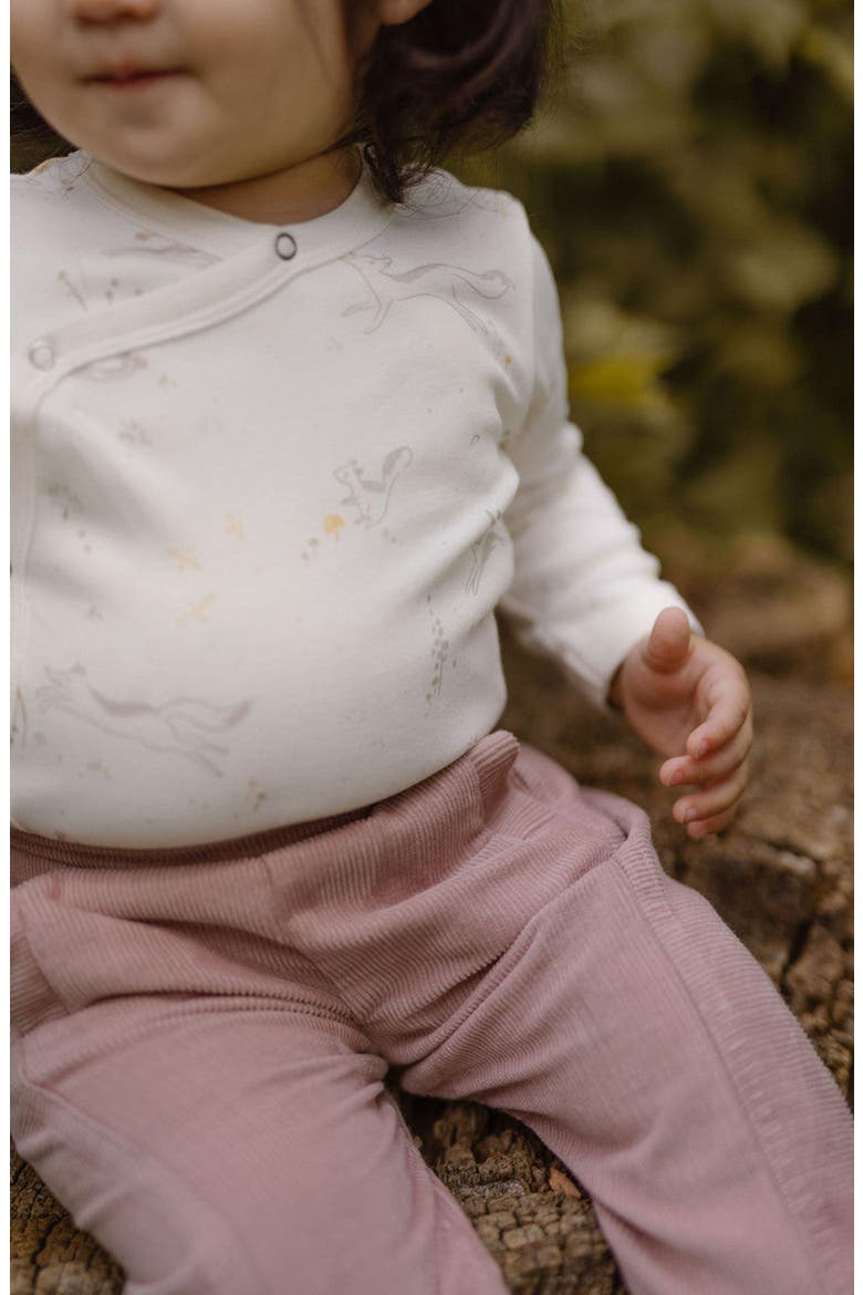 Long Sleeve Organic Cotton Wrap Bodysuit, Alternate, color, FIELD OF DREAMS