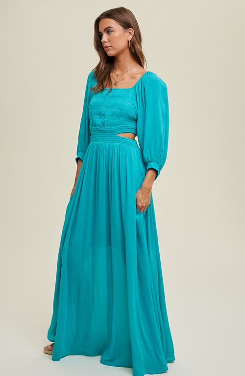 WISHLIST WISHLIST BALLOON SLEEVE CUTOUT MAXI DRESS