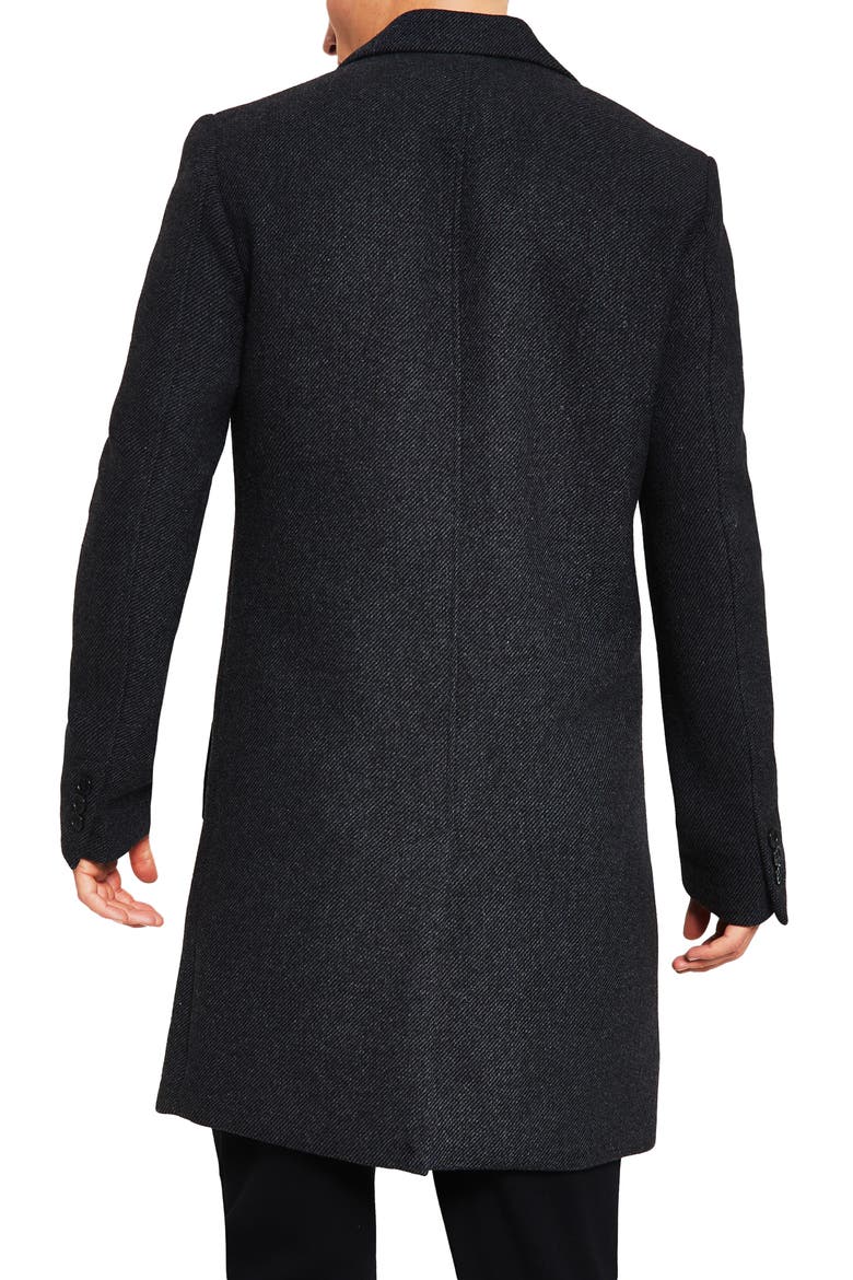 Cotton Twill Overcoat, Alternate, color, DARK GREY