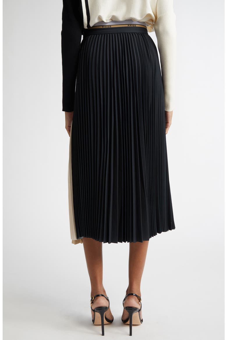 Iris Pleat Maxi Skirt, Alternate, color, BLACK
