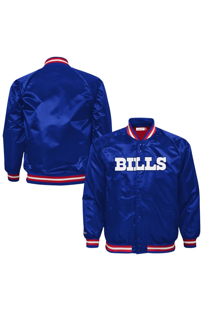 Mitchell & Ness Youth Mitchell & Ness  Royal Buffalo Bills Lightweight Full-Snap Satin Jacket, Main, color, Royal