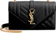 Saint Laurent Small Envelope Calfskin Leather Shoulder Bag