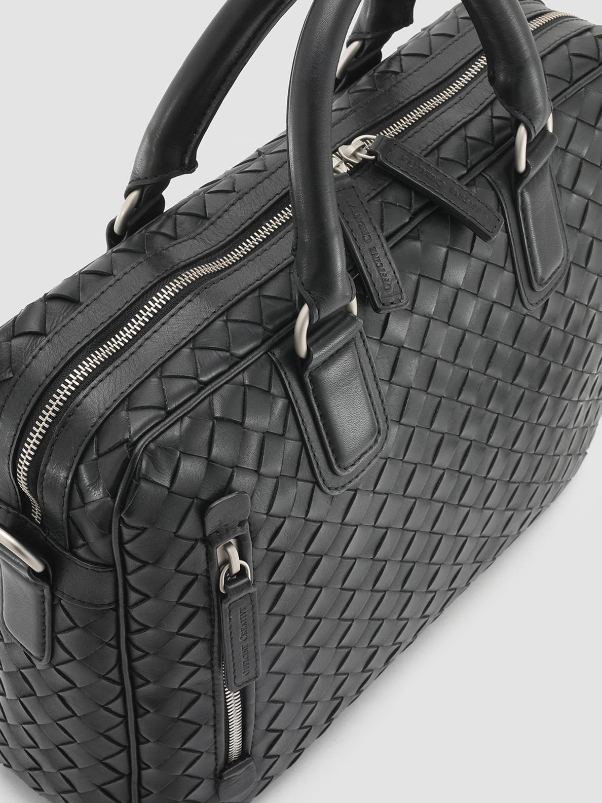Officine Creative Armor 011 Hand-Woven Shoulder Bag, Alternate, color, Black