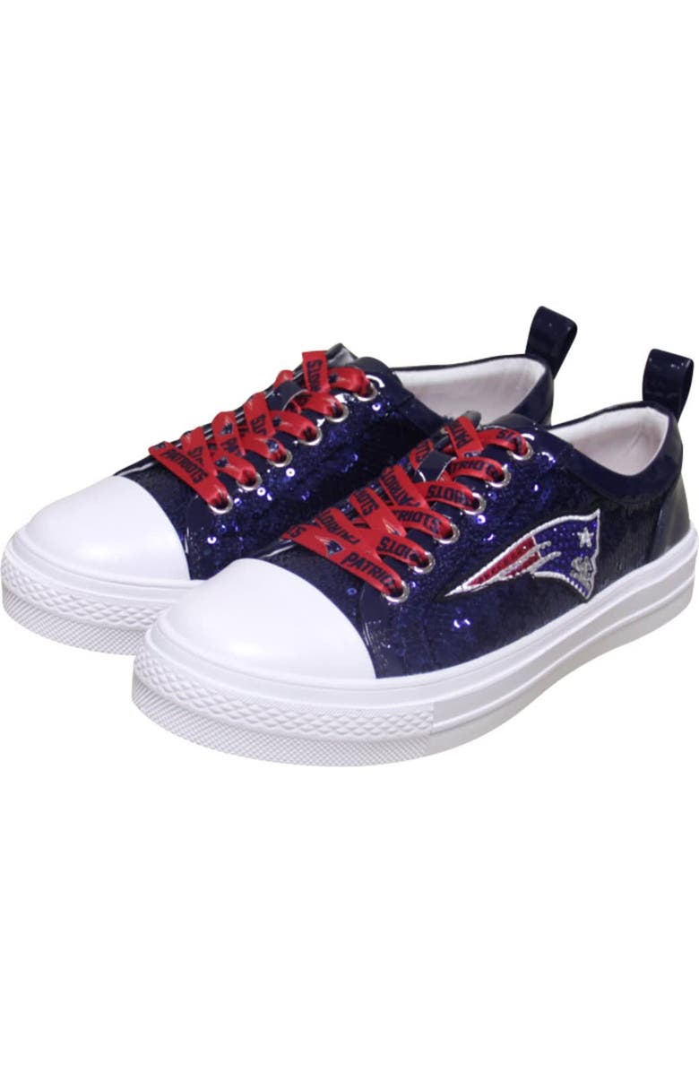 CUCE Women's Cuce Navy New England Patriots Team Sequin Sneakers, Alternate, color,
