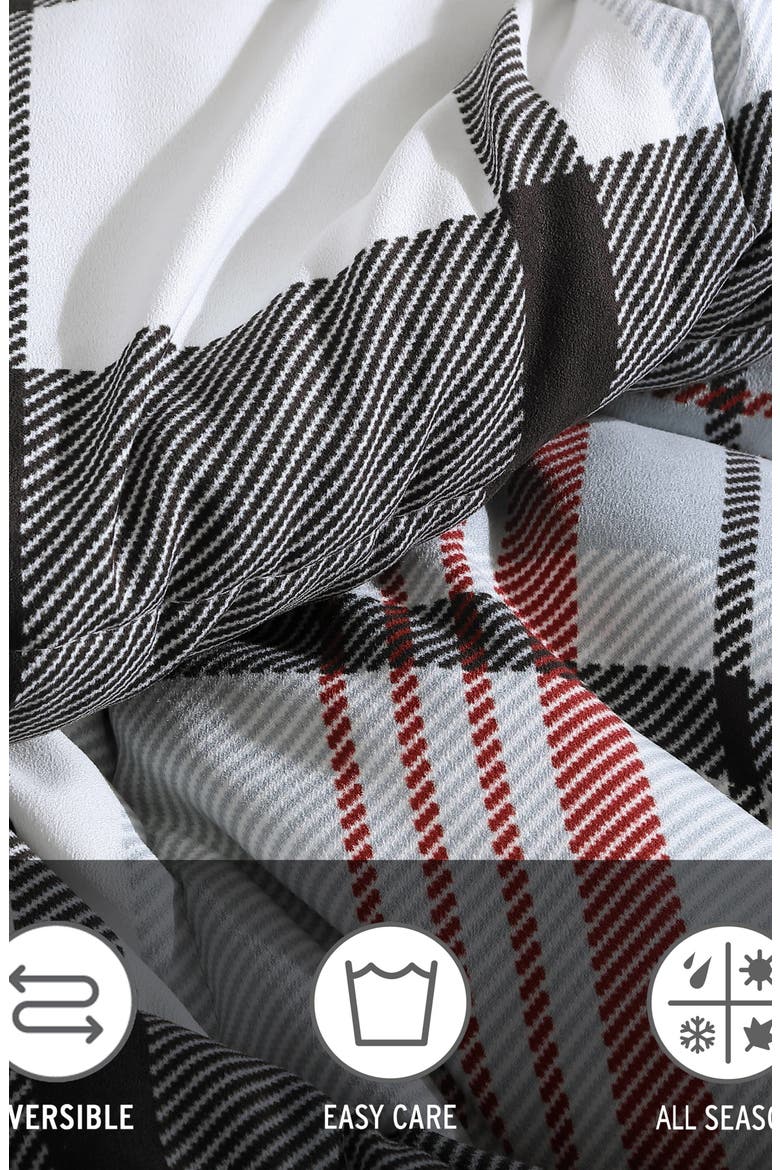 Normandy Plaid Comforter & Sham Set, Alternate, color, BLACK RED