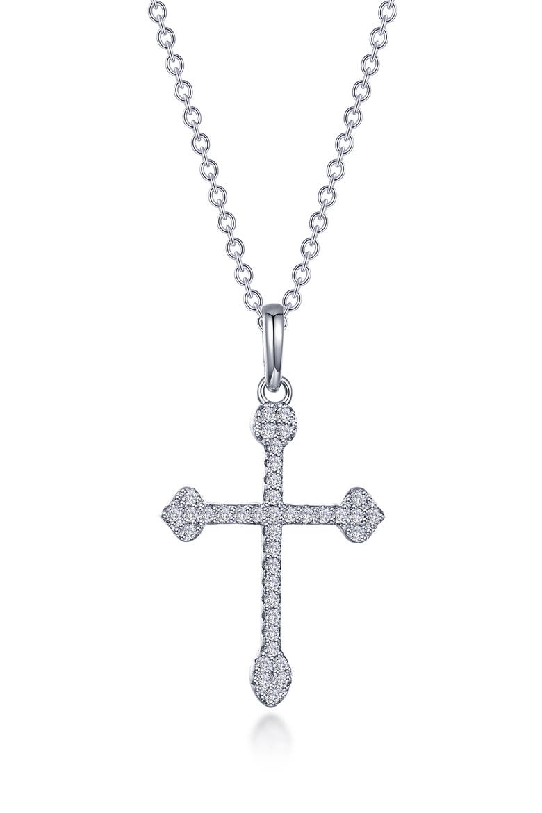 Maltese Cross Pendant Necklace, Main, color, SILVER