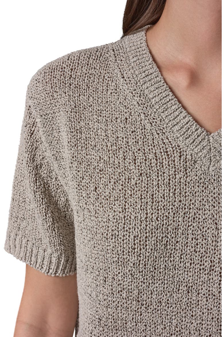 Cotton Blend V-Neck Sweater, Alternate, color, SANDSTONE MULTI