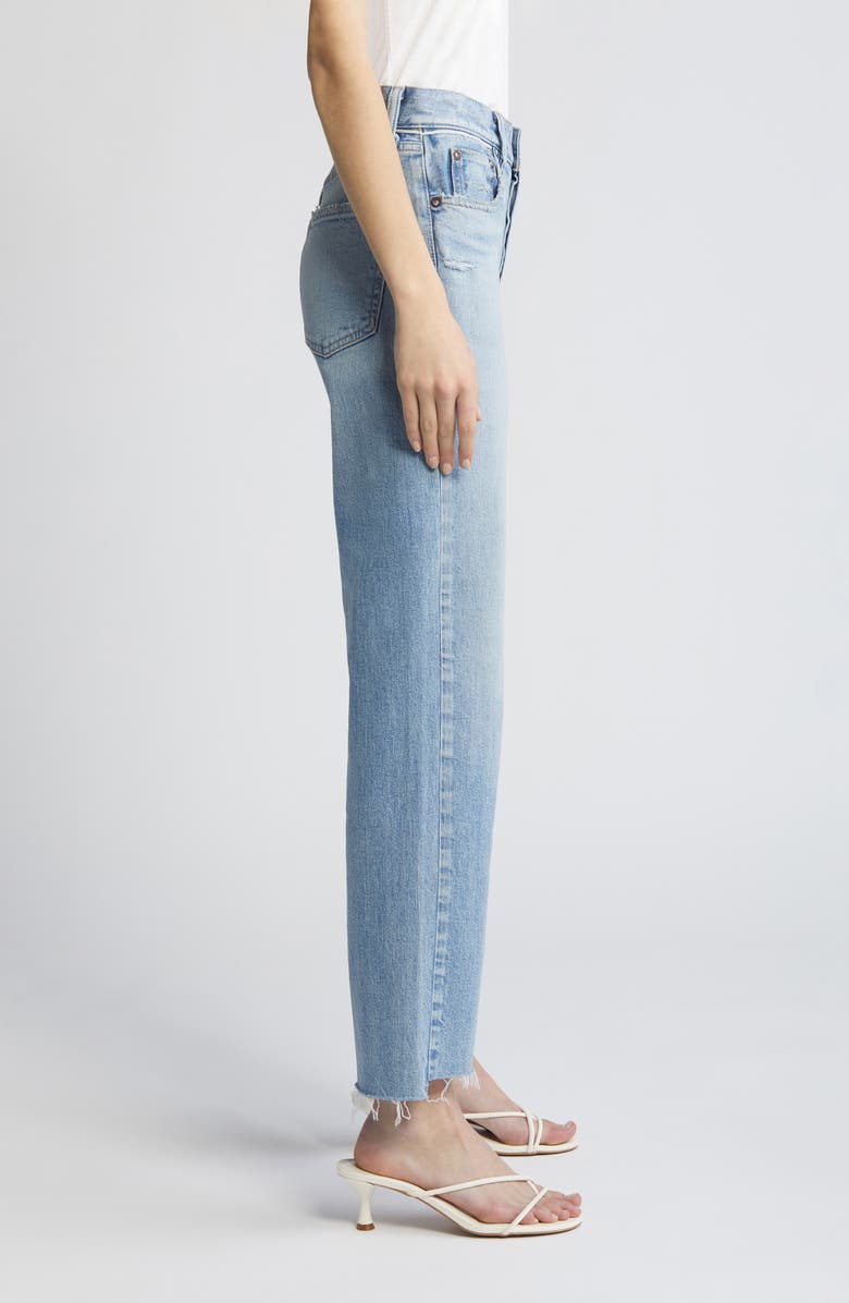 MOUSSY VINTAGE Cumberland High Waist Step Raw Hem Straight Leg Jeans, Alternate, color, 