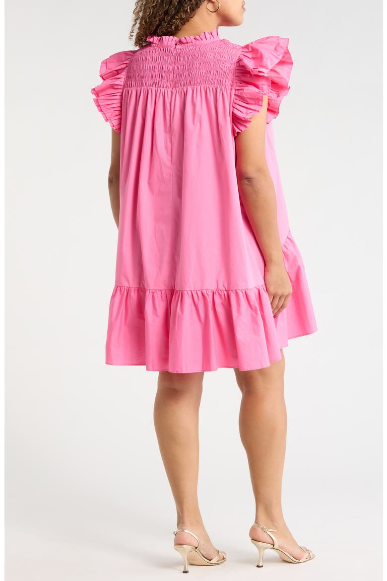 Rhona Smocked Minidress, Alternate, color, BUBBLE-GUM