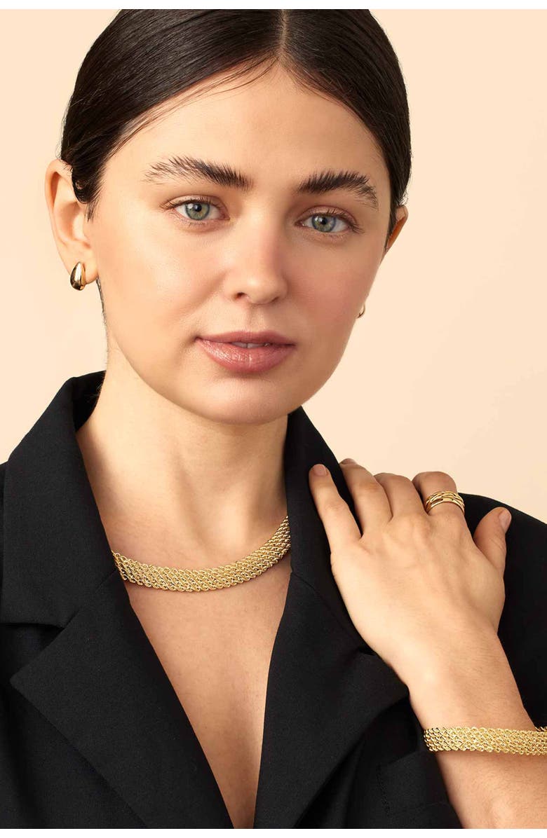 Oradina 18K Yellow Gold Roman Rope Quartet Necklace, Alternate, color, Yellow Gold