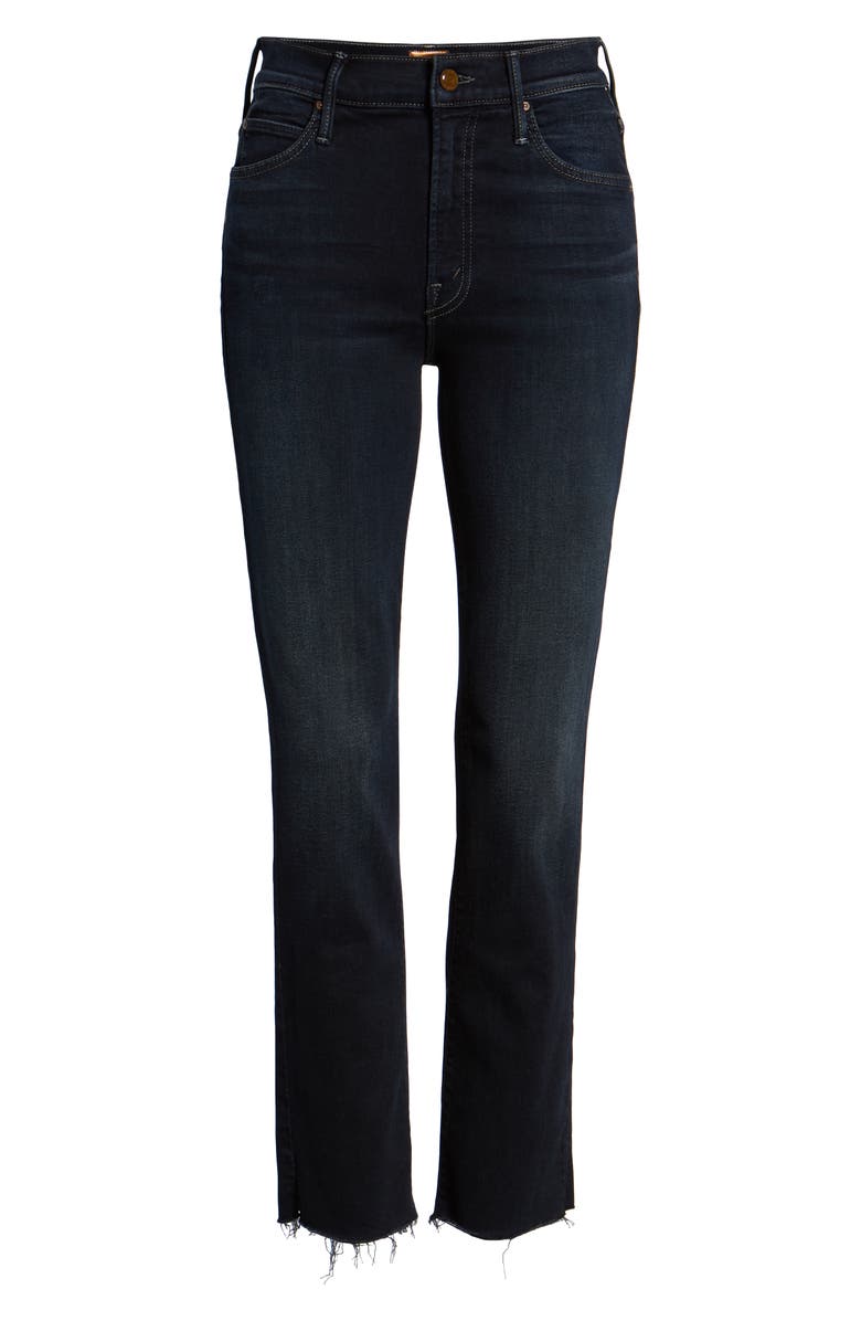 MOTHER The Rascal Raw Hem High Waist Ankle Snippet Jeans, Alternate, color, 