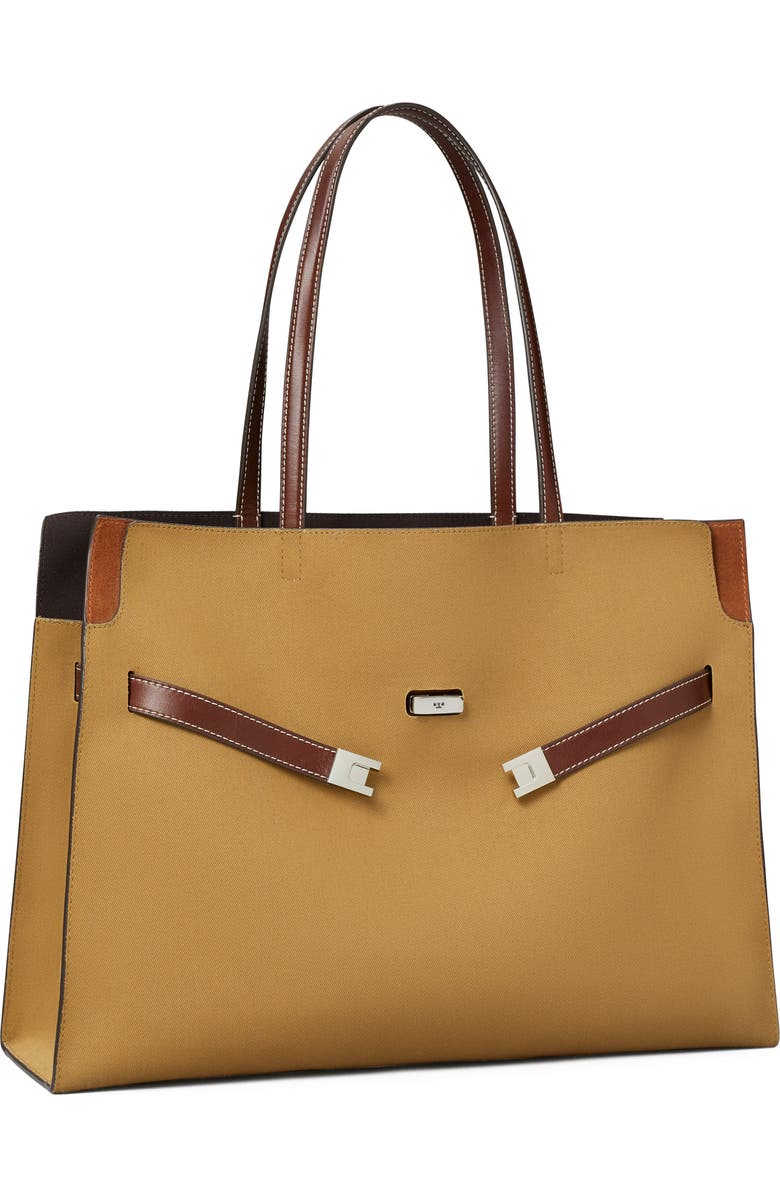 Tory Burch Lee Radziwill Canvas Tote, Alternate, color, Khaki