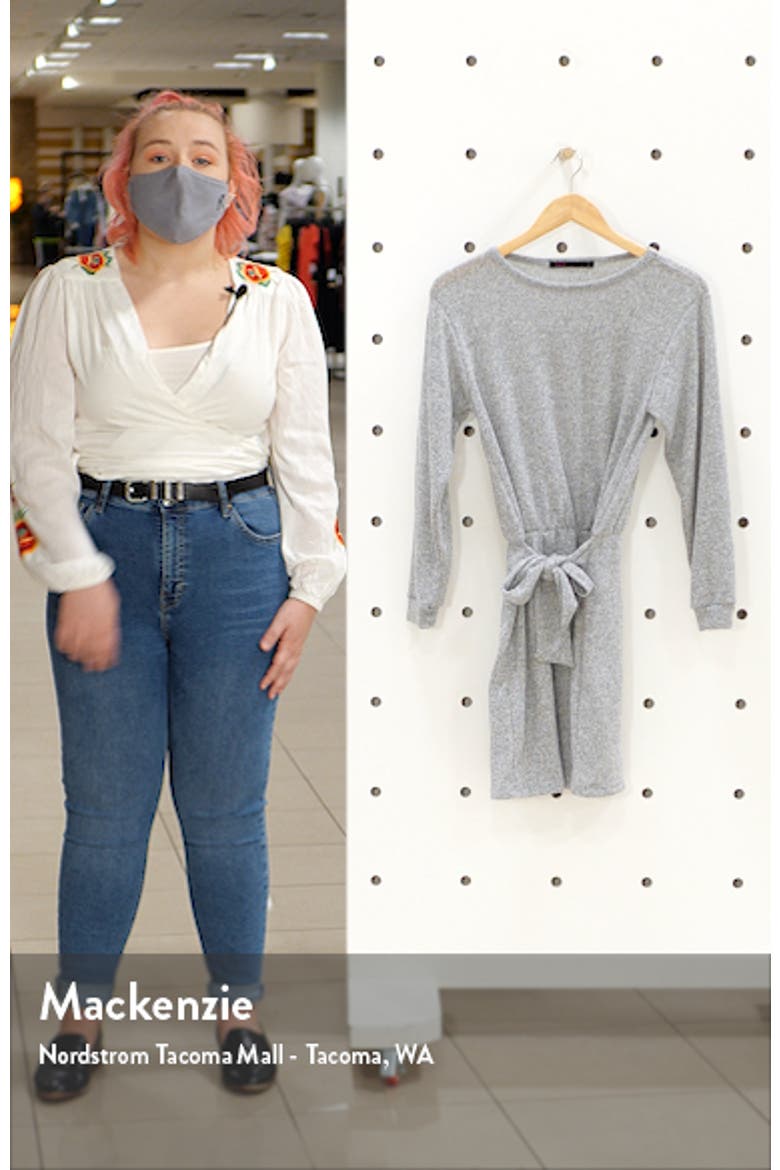 Tie Front Long Sleeve Sweater Dress video