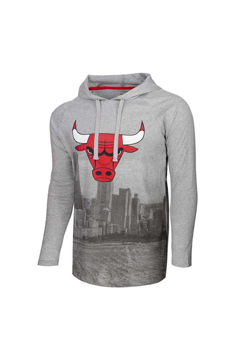 Stadium Essentials Men's Stadium Essentials Heather Gray Chicago Bulls Atrium Raglan Long Sleeve Hoodie T-Shirt, Alternate, color, Heather Gray