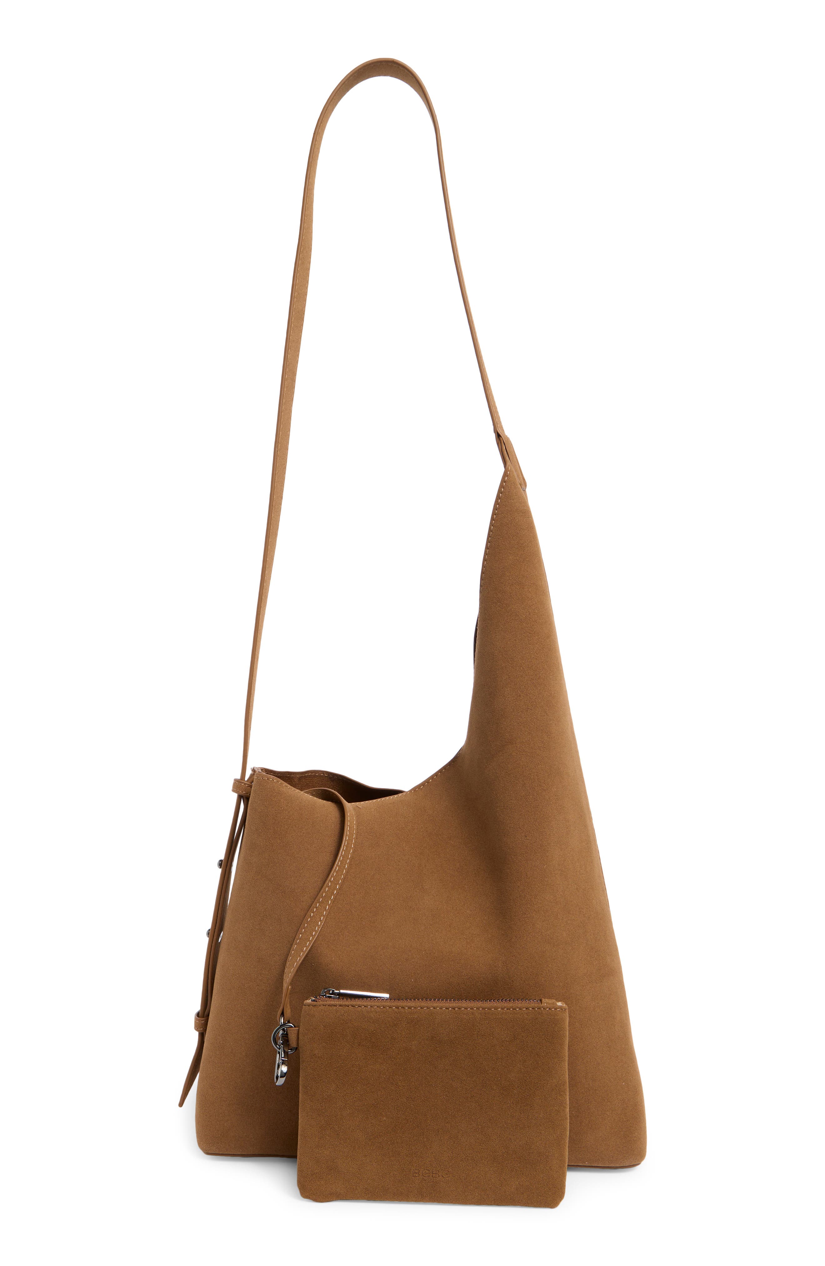 Faux Suede Asymmetric Shoulder Bag, Alternate, color, CARAMEL