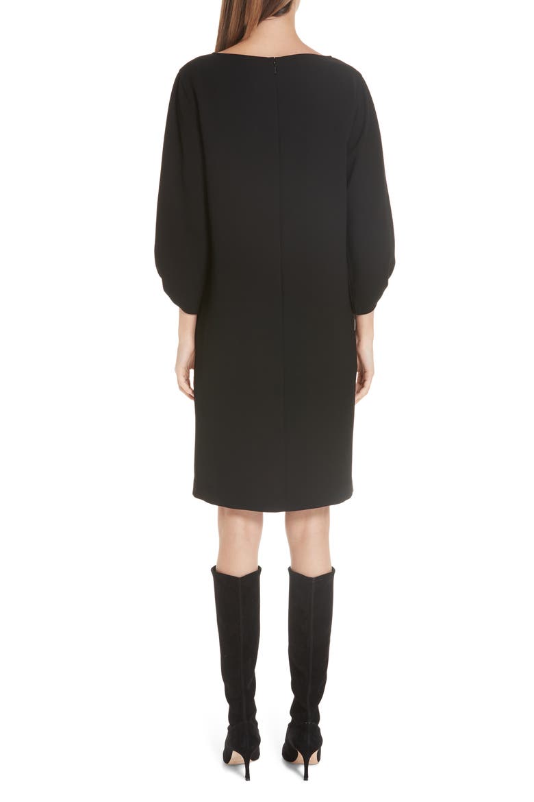 Wynona Finesse Crepe Dress, Alternate, color, BLACK