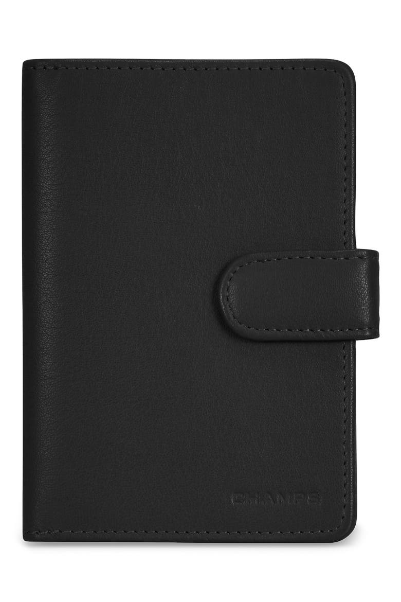 Leather Passport Case, Main, color, BLACK
