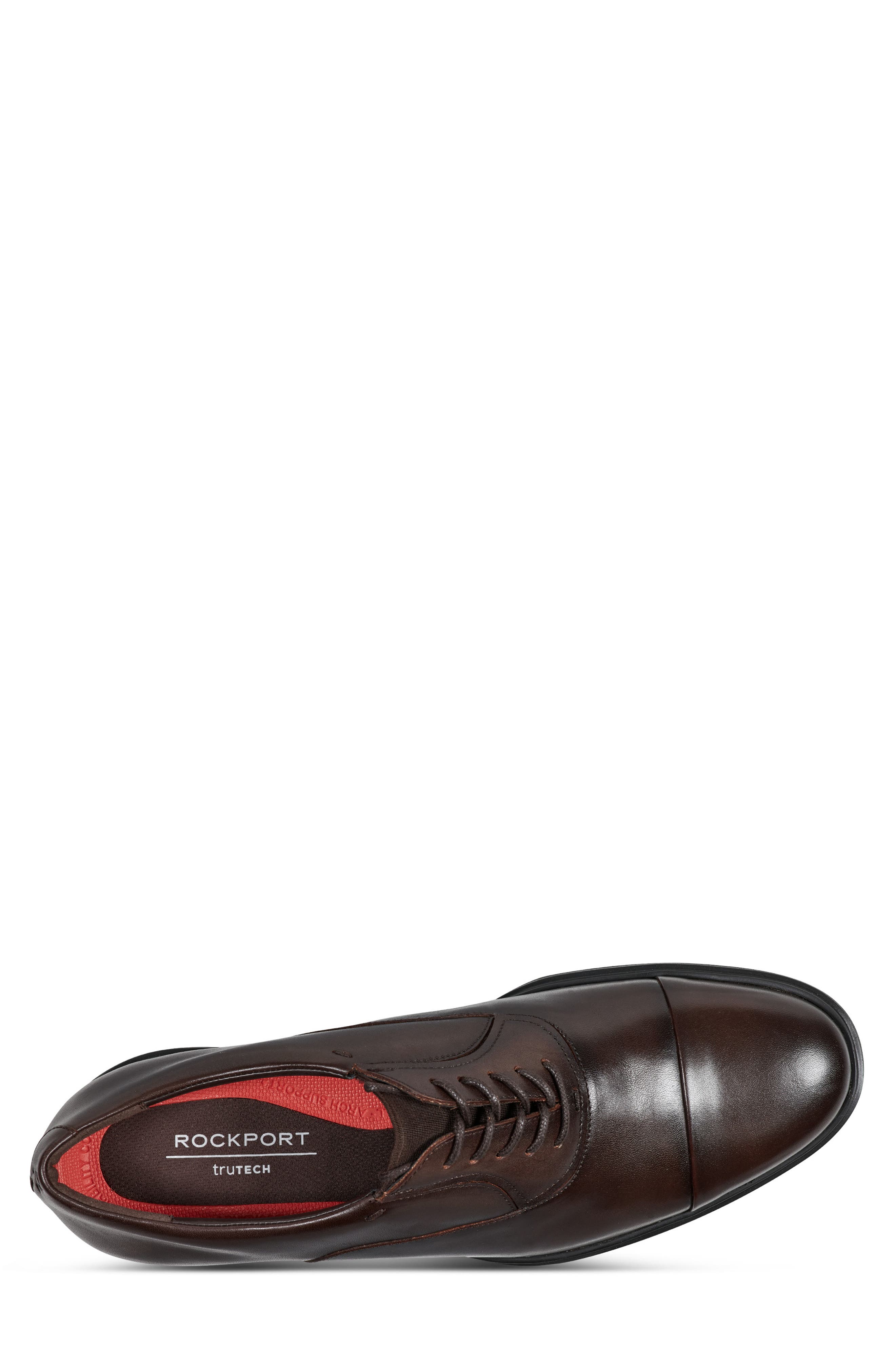 Keefe Cap Toe Oxford, Alternate, color, DARK BROWN LEATHER