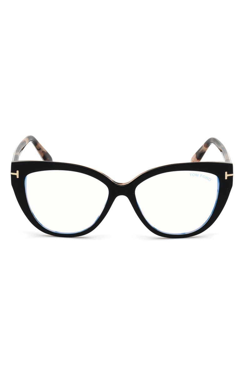 TOM FORD 54mm Square Blue Light Blocking Optical Glasses, Main, color,
