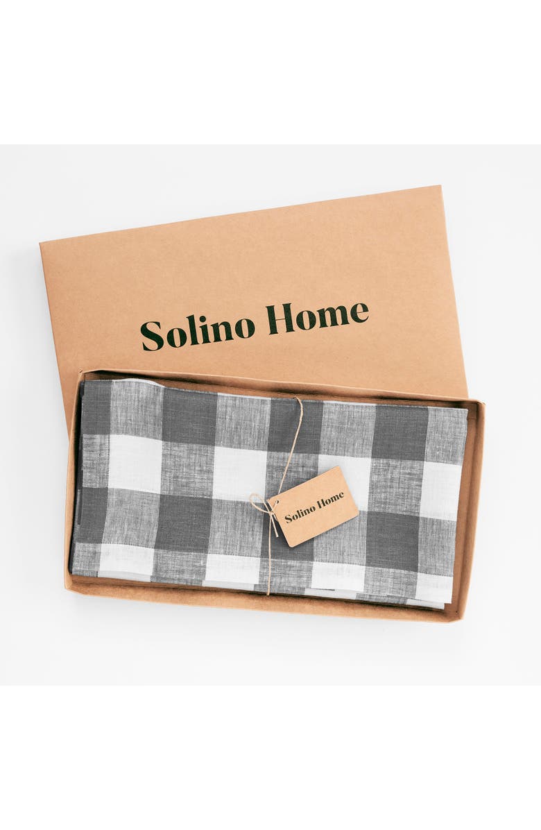 Solino Home Linen Table Throw - Buffalo Check, 52" x 52", 52" x 52", Alternate, color, Grey And White