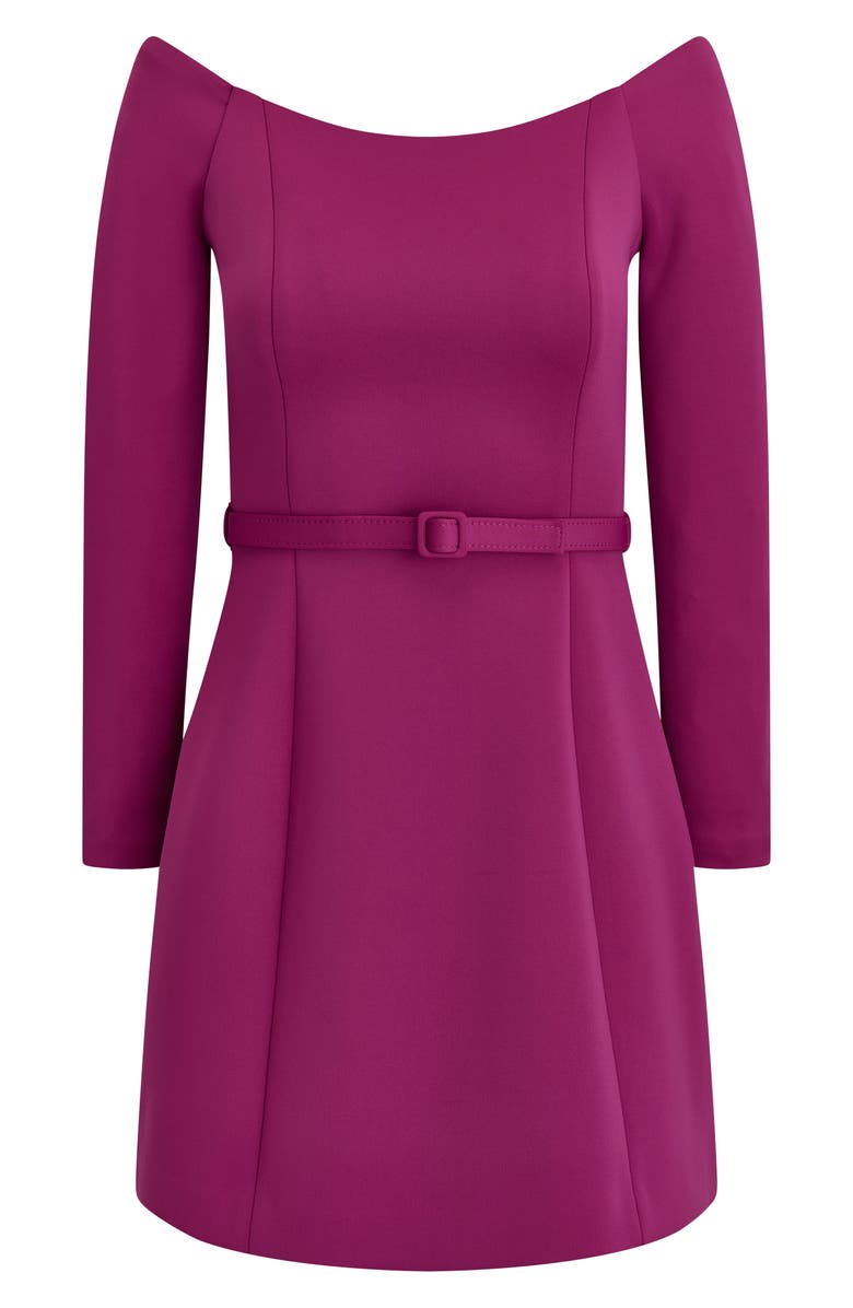 BCBG Off the Shoulder Long Sleeve Minidress, Alternate, color, Hot Pink