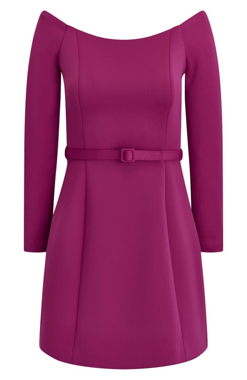 Bcbg Off The Shoulder Long Sleeve Minidress In Purple