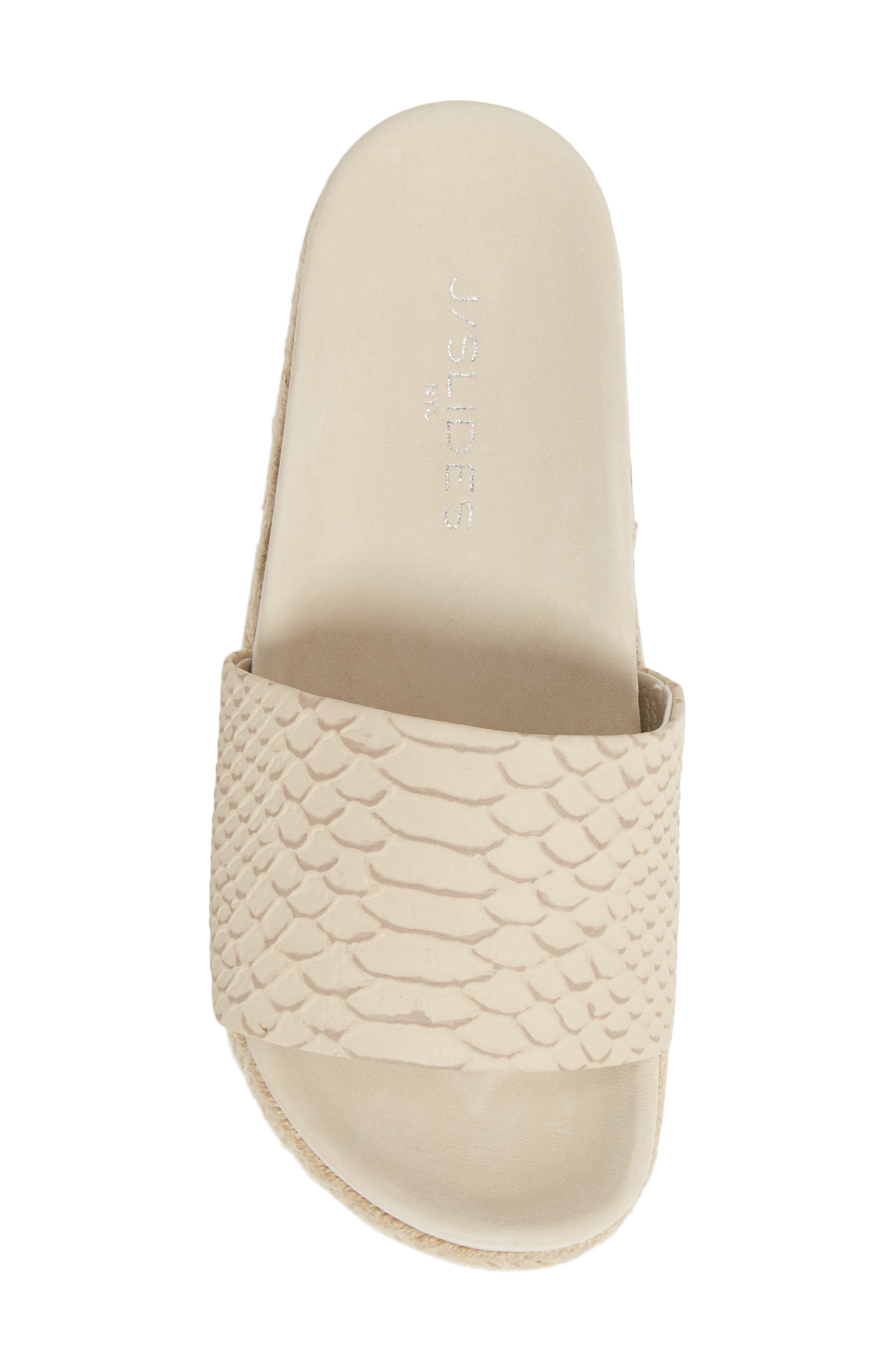 Espadrille Slide Sandal, Alternate, color, OFF WHITE LEATHER
