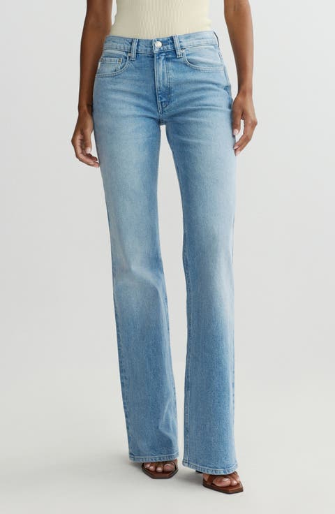 Bella Mid Rise Slim Bootcut Jeans (Sky Castle)