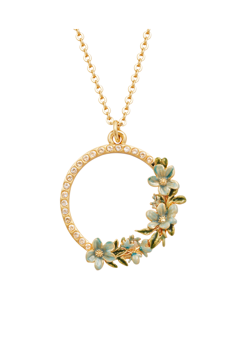 Floral Wreath Necklace, Alternate, color, Gold