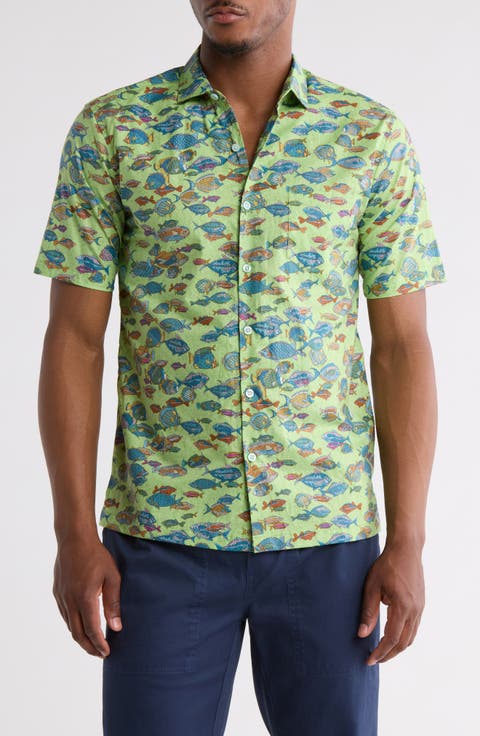 Schools Out Short Sleeve Cotton Button-Up Shirt