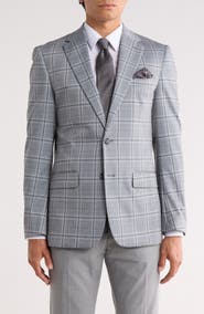 Duchamp Slim Fit Plaid Knit Sport Coat