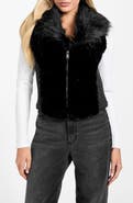 GUESS Amari Mixed Media Faux Fur Vest