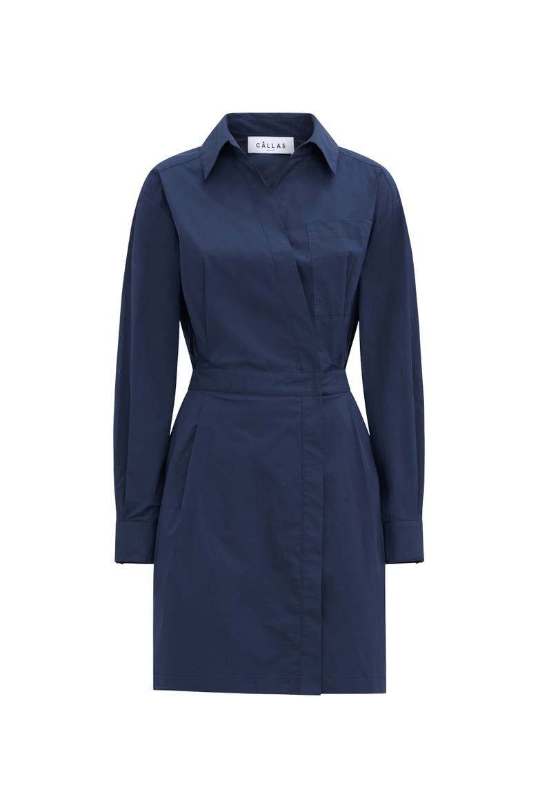 Jaxina Wrap shirt dress, Main, color, Dark Blue