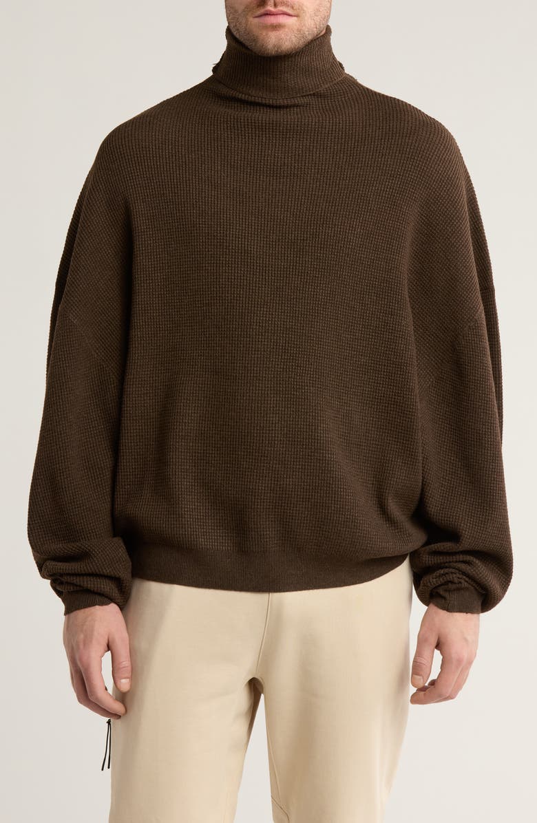 Fear of God Essentials Gender Inclusive Waffle Knit Turtleneck Sweater, Main, color, 