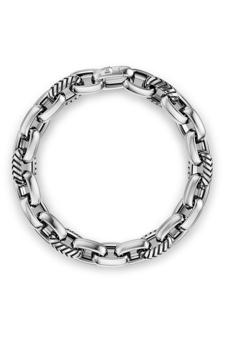 Men's Chevron Oval Link Bracelet in Sterling Silver, Alternate, color, SILVER
