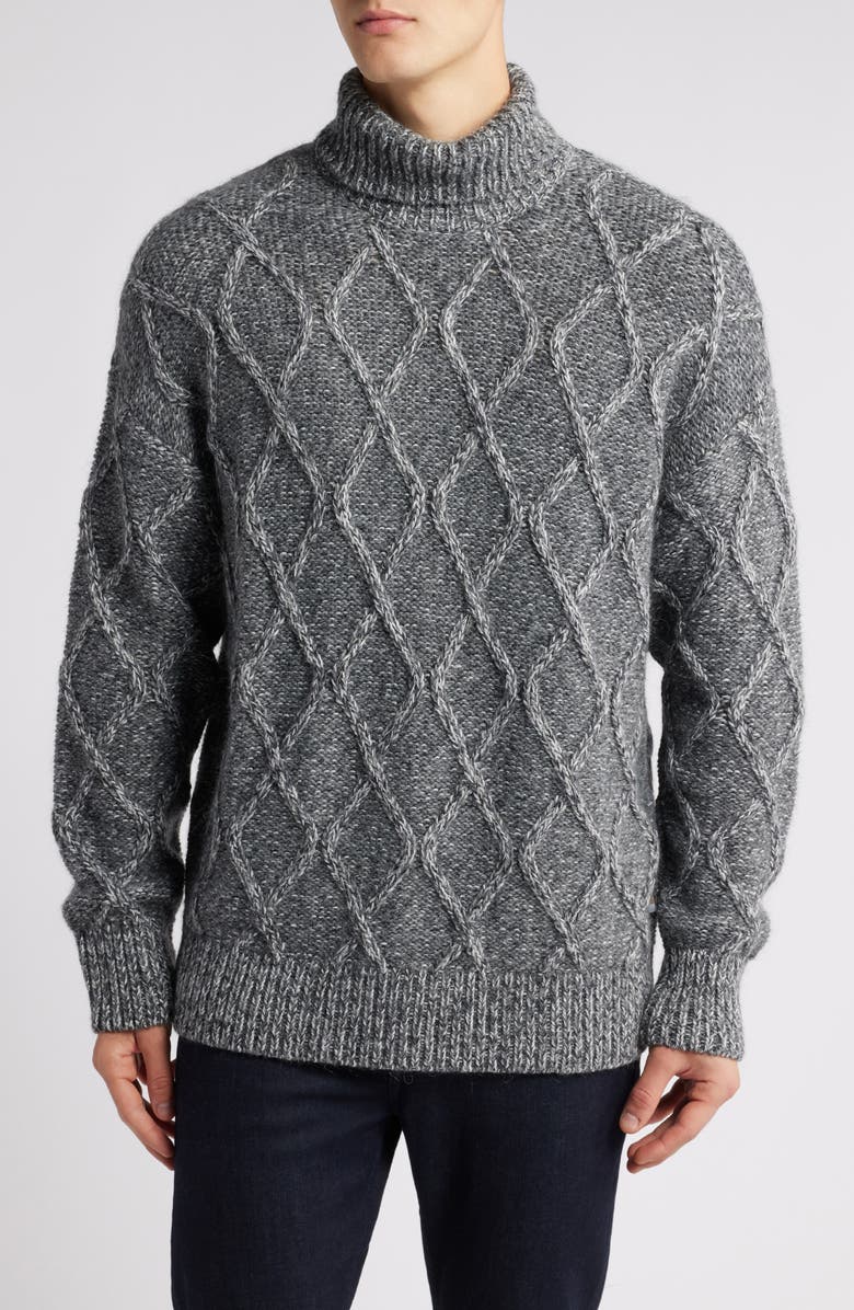 BOSS Estupendo Diamond Stitch Sweater, Main, color, Medium Grey